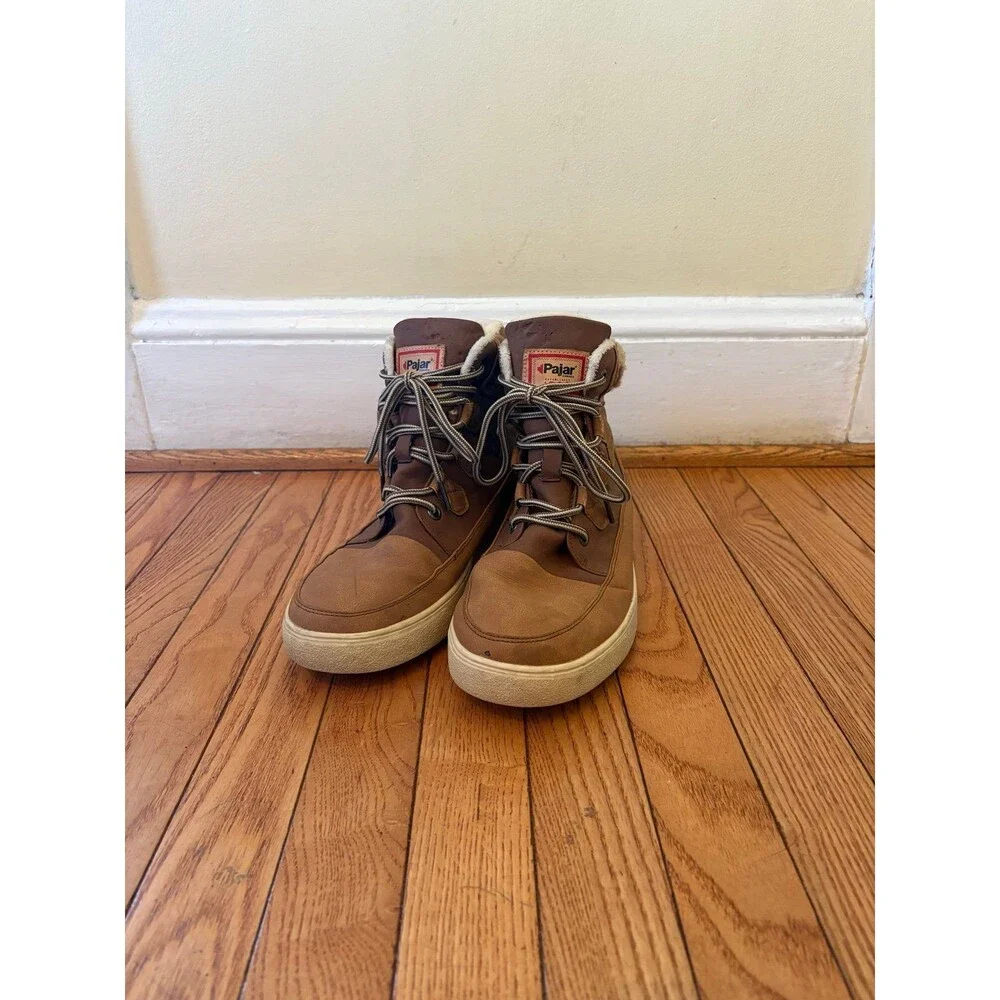 Pajar mens boots brown waterproof winter snow fur